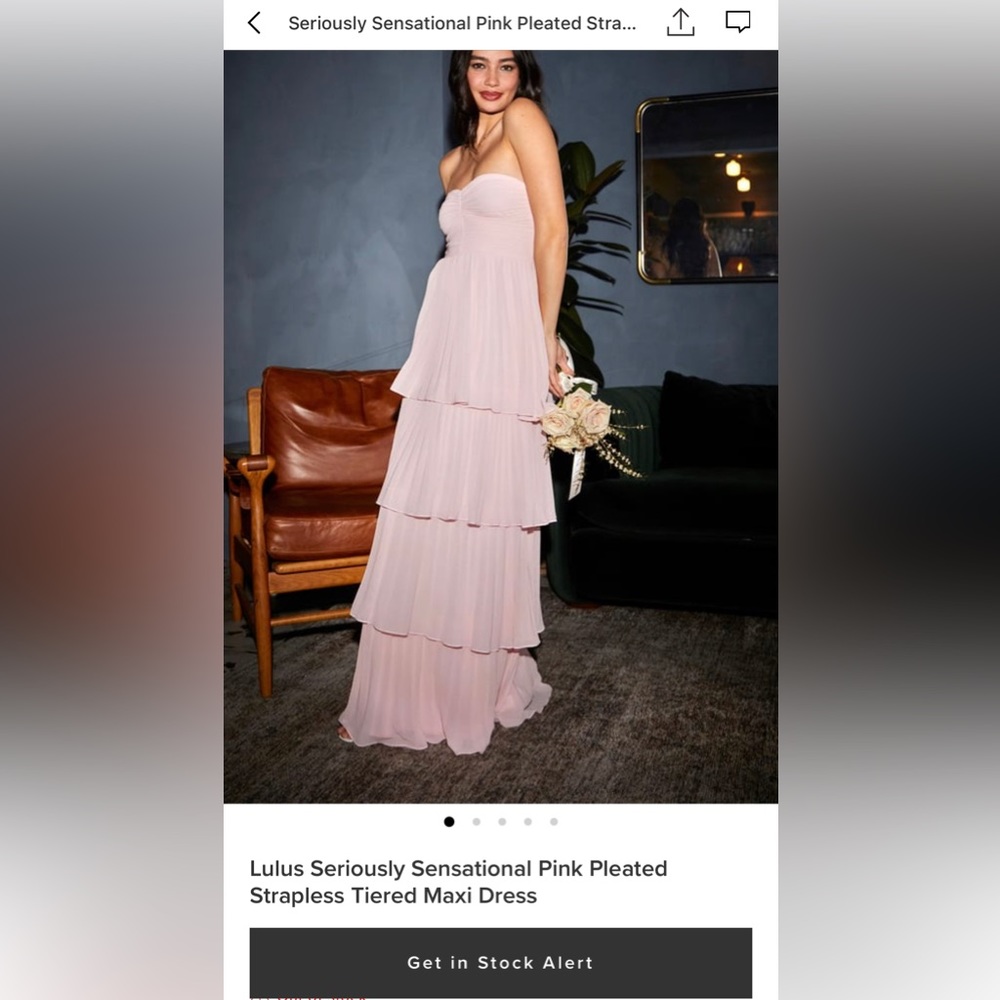Lulus Simply Sensational Pink Pleated Tiered Maxi Dress